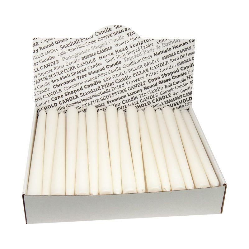 Набор столовых свечей Premium конусных 30 шт. 25 см Белый (66391)