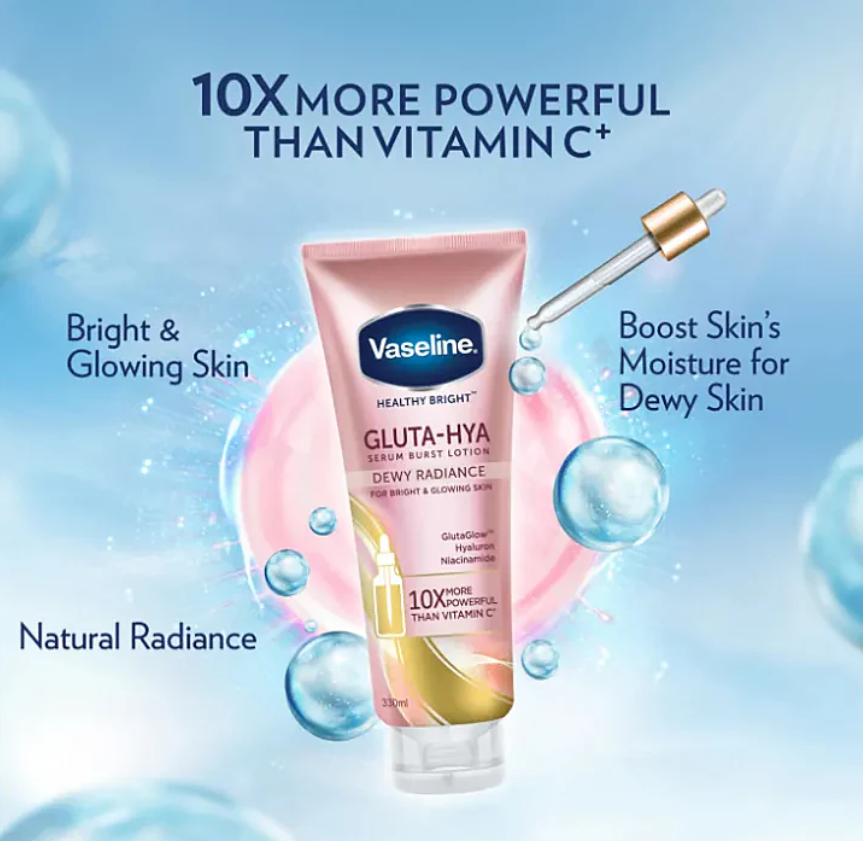 Лосьон для тела Vaseline Gluta-Hya Serum Burst Lotion Dewy Radiance 330 мл - фото 3