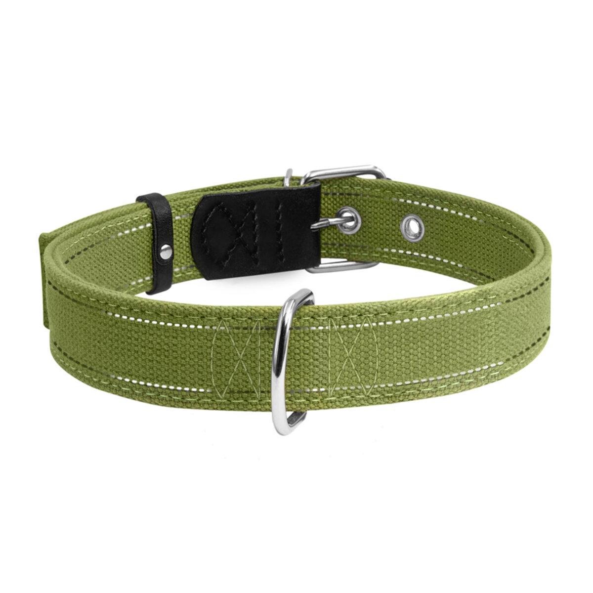 Ошейник для собак Collar хлопковая тесьма/двойной 35 мм х 51-63 см Брезент (6138 Col)