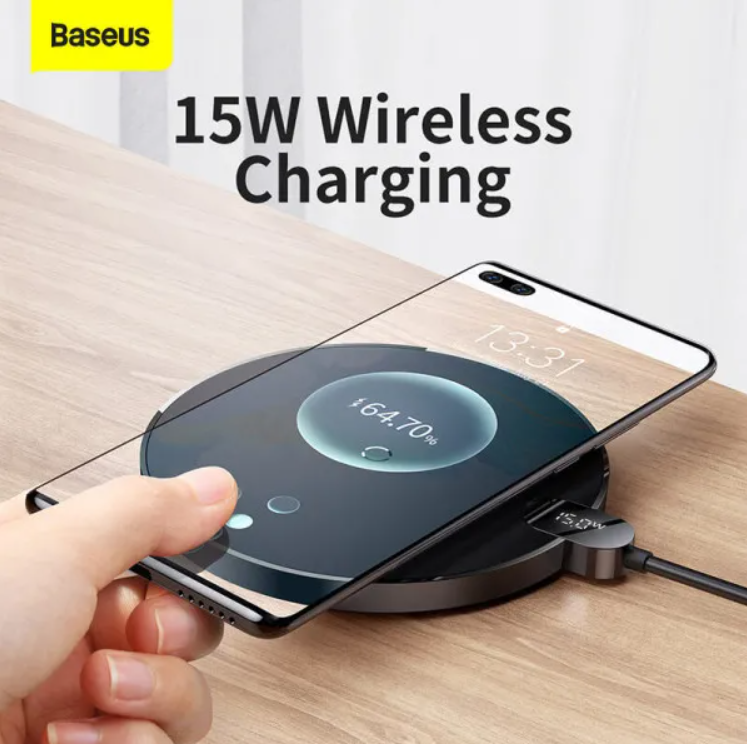 Зарядний пристрій BASEUS LED Display Gen 2 Wireless Charger бездротовий з технологією Qi 15W Чорний (CCED000001) - фото 7