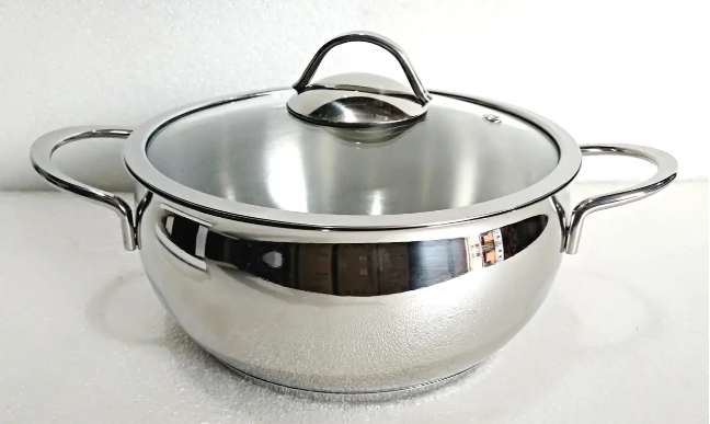 Каструля зі cкляною кришкою OMS з нержавіючої сталі для газу і індукціі 5,7 л (2060-5.7) - фото 4 Каструля зі cкляною кришкою OMS з нержавіючої сталі для газу і індукціі 5,7 л (2060-5.7) - фото 4