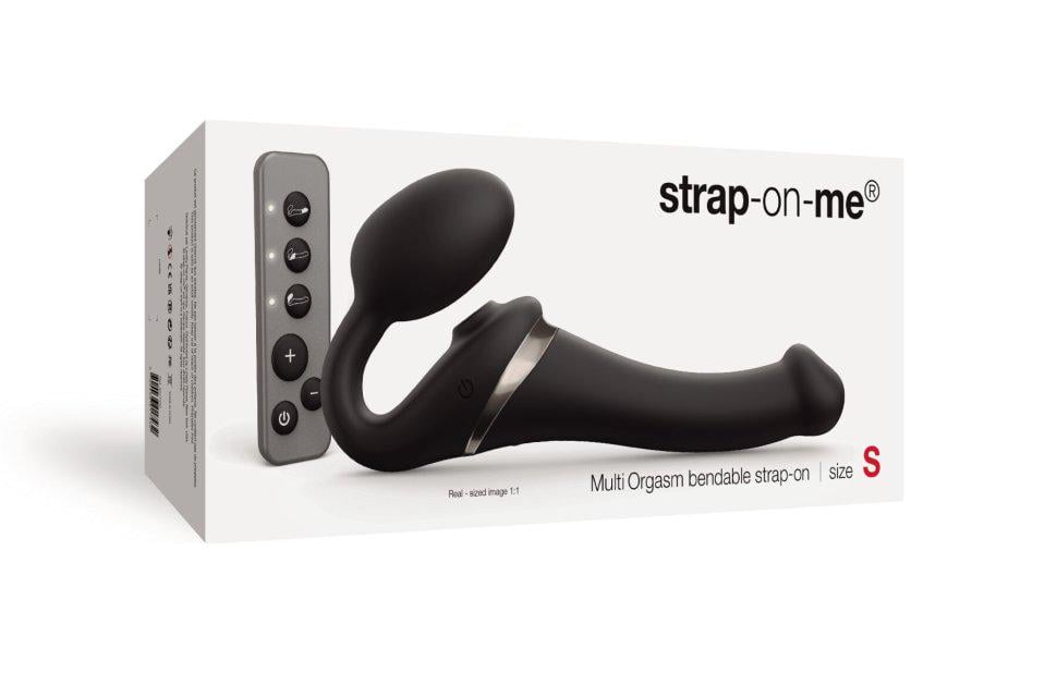 Страпон безремневой Strap-On-Me MULTI ORGASM регулируемый с вибрацией и вакуумной стимуляцией S Black ( 38131724)