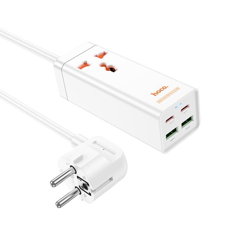 Подовжувач мережевий Hoco AC10A USB Type-C 65W White