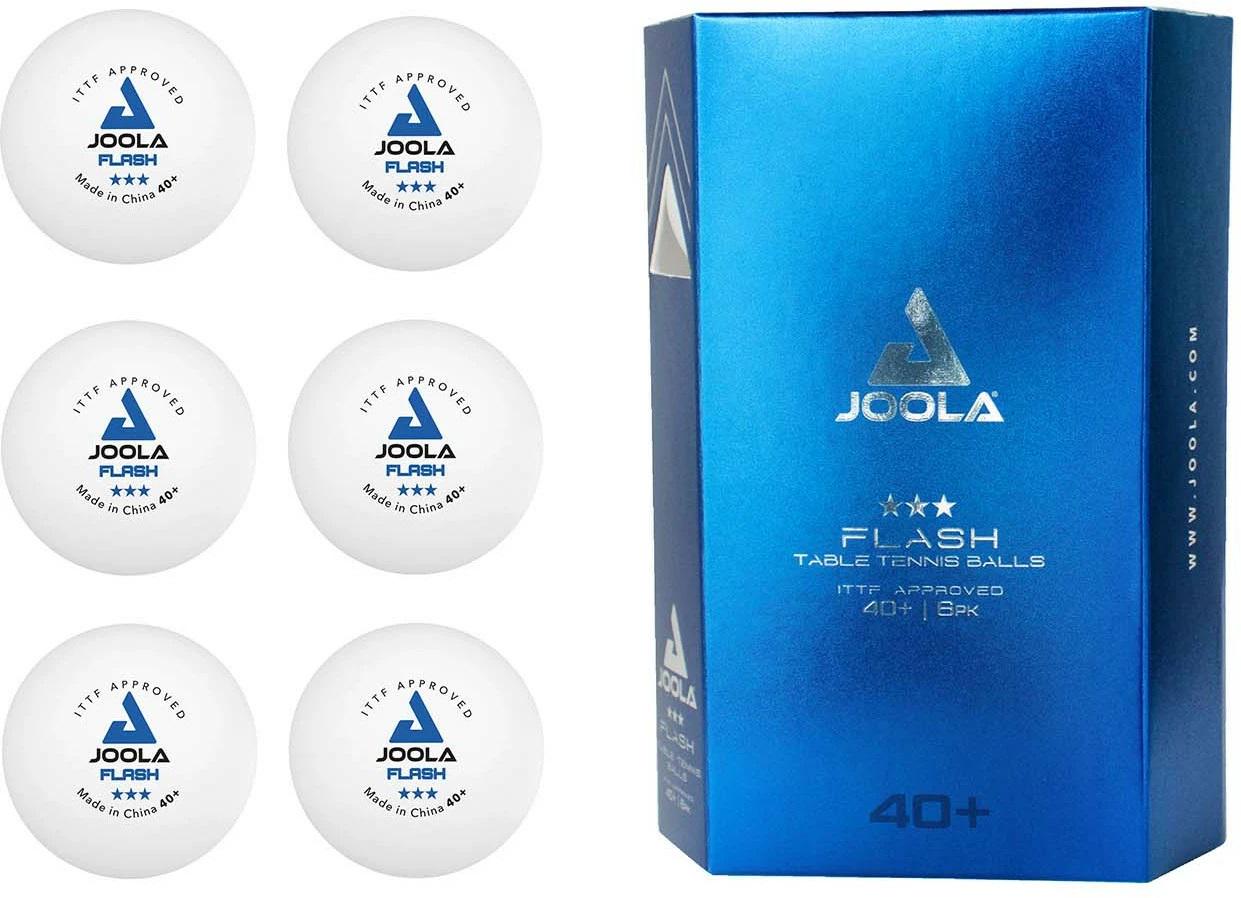 М'ячі для настільного тенісу Joola FLASH 3x 40+ ITTF 6 шт. White (40041)