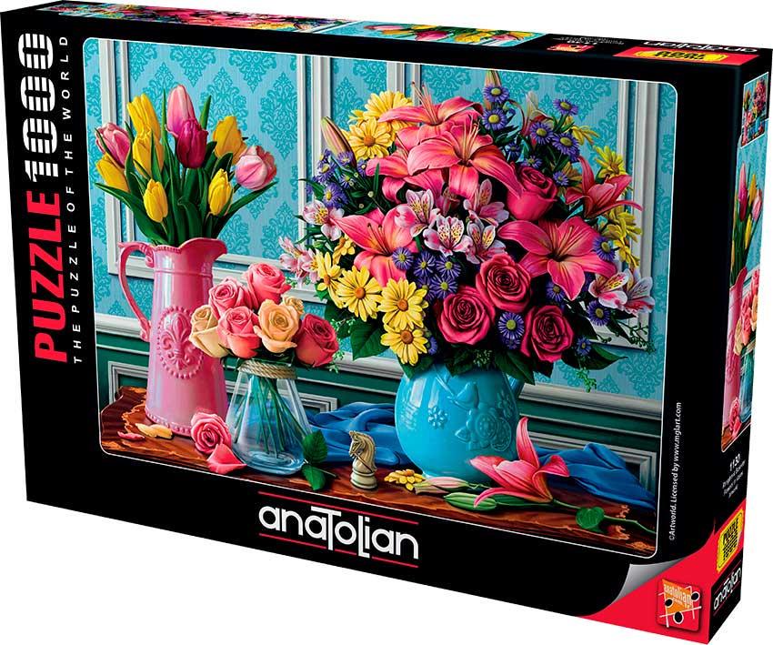 Пазлы Цветы в вазах на 1000 деталей