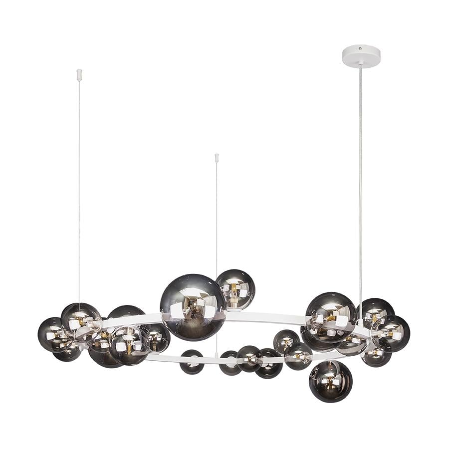 Люстра підвісна кільце Light House LS-17132-24 WH/BK плафон чорний Білий