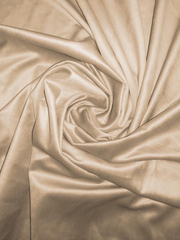 Комплект штор Lux Portiery Элит бархат-велюр 2 шт. 200х265 см/тюль креп-шелк 1 шт. 500х265 см Кофе с молоком/Белый (TBK1320) - фото 2