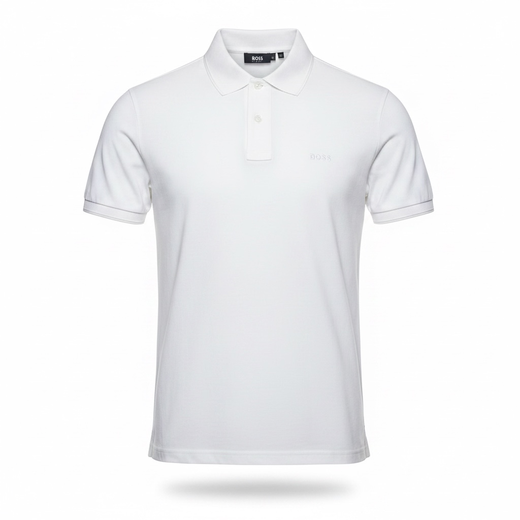 Футболка чоловіча поло BOSS Logo-Embroidered Cotton Polo Shirt XL Білий (HB13001.6XL)