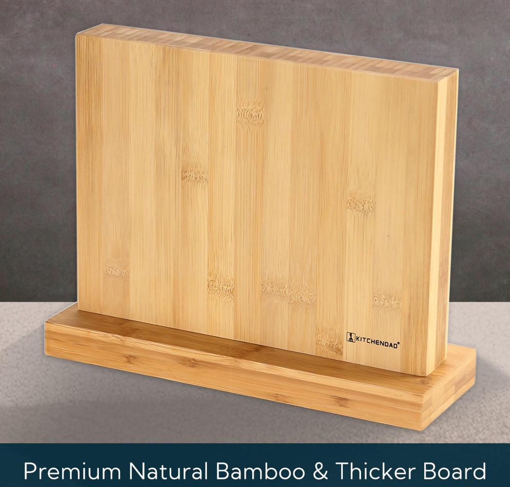 Блок для ножей магнитный KITCHENDAO из бамбука большой для кухни - фото 4 Блок для ножей магнитный KITCHENDAO из бамбука большой для кухни - фото 4