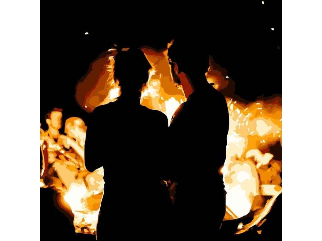 Картина по номерам Strateg Ситуэты в огне 40х40 см (SK027)