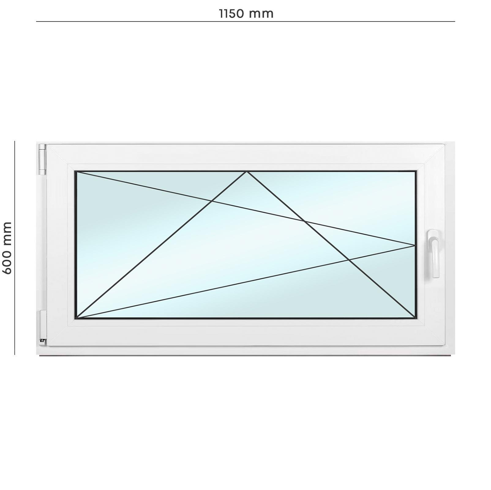 Окно металлопластиковое Framex поворотно-откидное с левым открытием 1150х600 мм Белый - фото 2