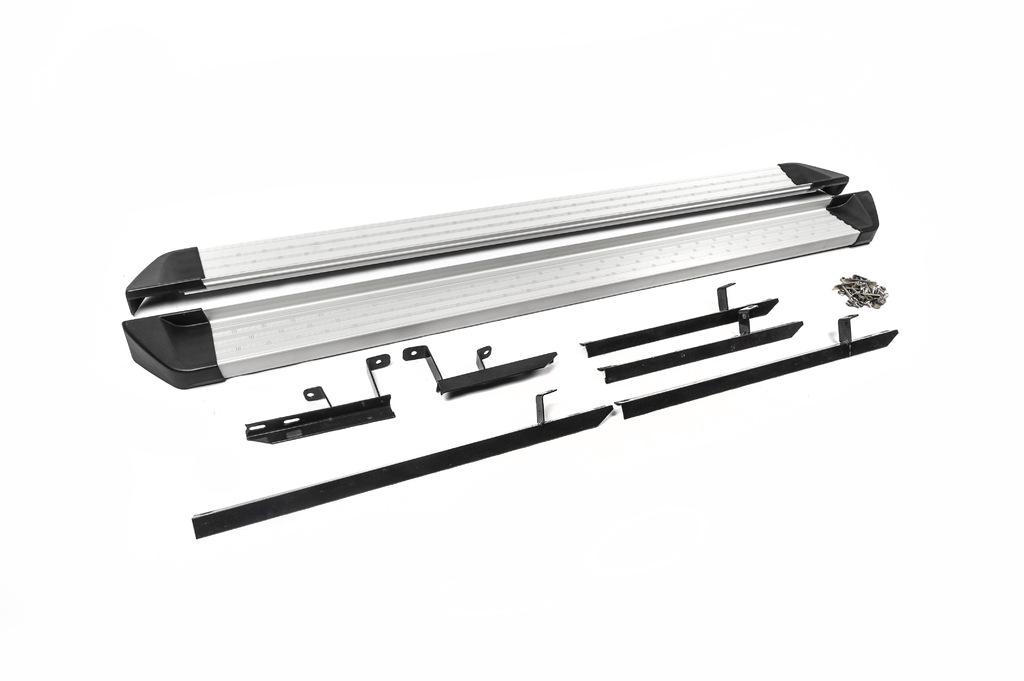 Боковые пороги OEM V2 Erkul для Nissan X-trail T31 2007-2014 гг. алюминий Серый