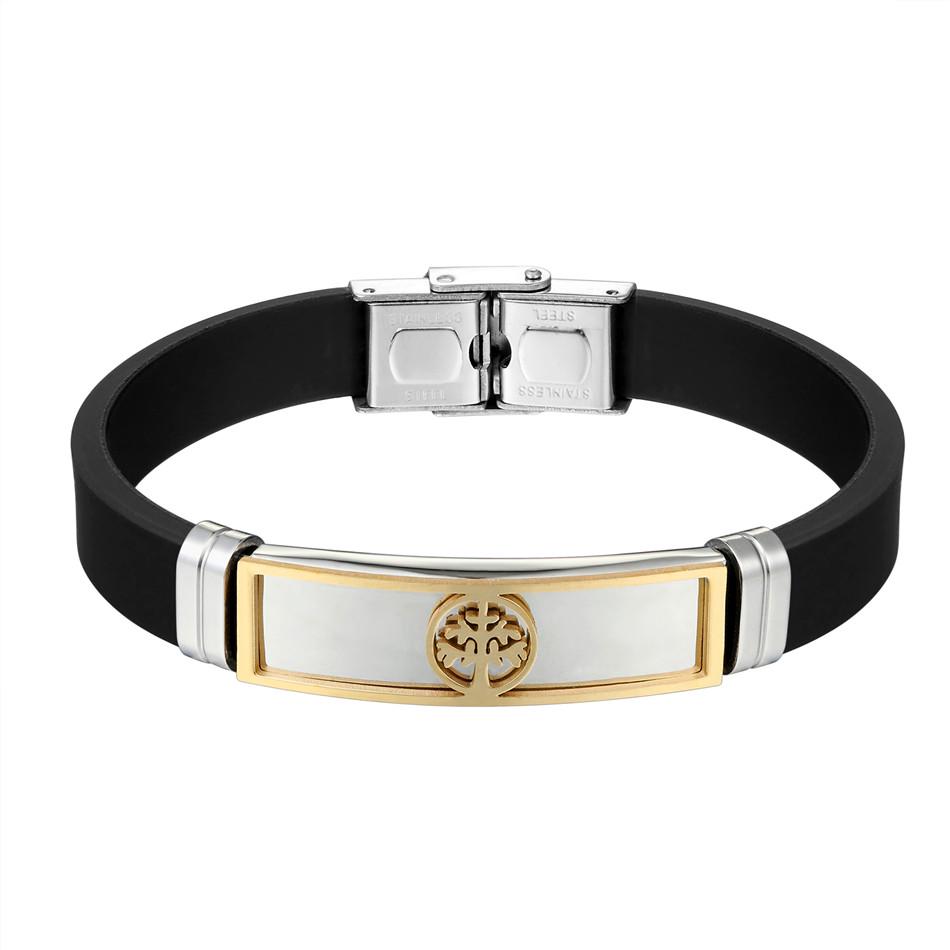 Браслет из медицинской стали дерево на силиконовом ремешке 20 см (BSS-076)