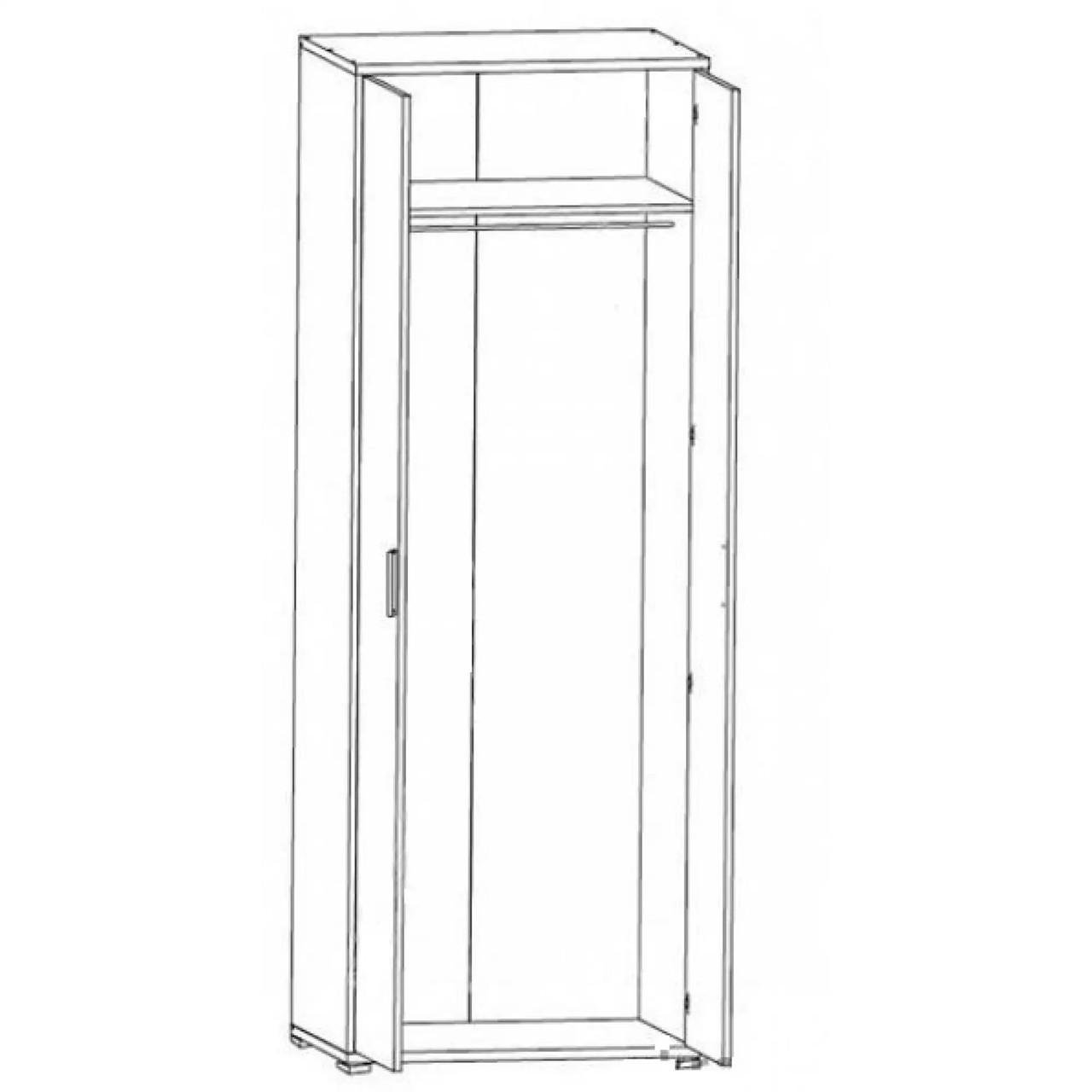 Шафа з дзеркалом Гербор Офіс Лайн SZF 2D/79/220 Дуб сонома (GRB-1443) - фото 2 Шафа з дзеркалом Гербор Офіс Лайн SZF 2D/79/220 Дуб сонома (GRB-1443) - фото 2