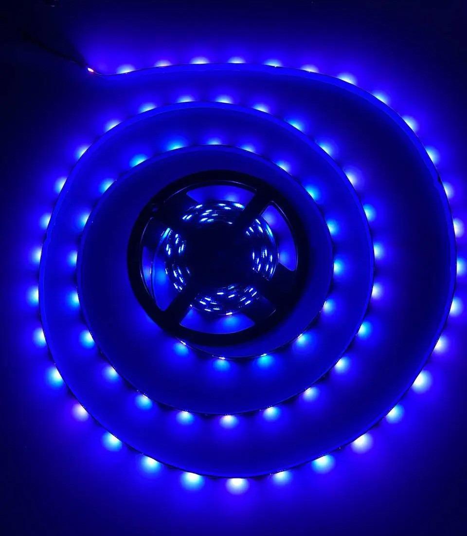 Світлодіодна RGB стрічка і пульт ДУ 5м SMD 5050 30 LED на метр 220В IP44 - фото 3 Світлодіодна RGB стрічка і пульт ДУ 5м SMD 5050 30 LED на метр 220В IP44 - фото 3