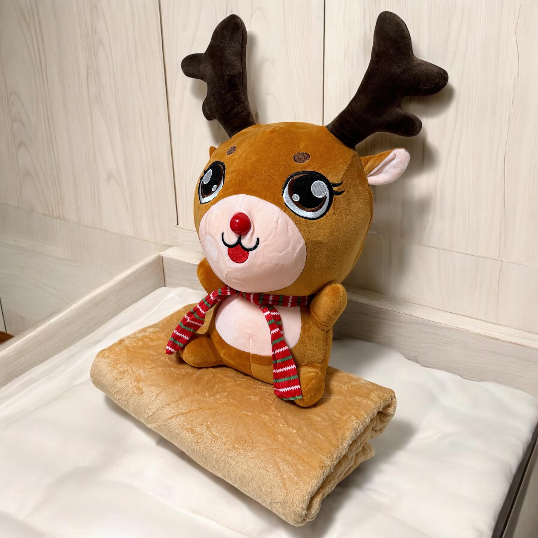 Плед-игрушка Олененок микрофибра 110х160 см Коричневый (21812039) Плед-игрушка Олененок микрофибра 110х160 см Коричневый (21812039)