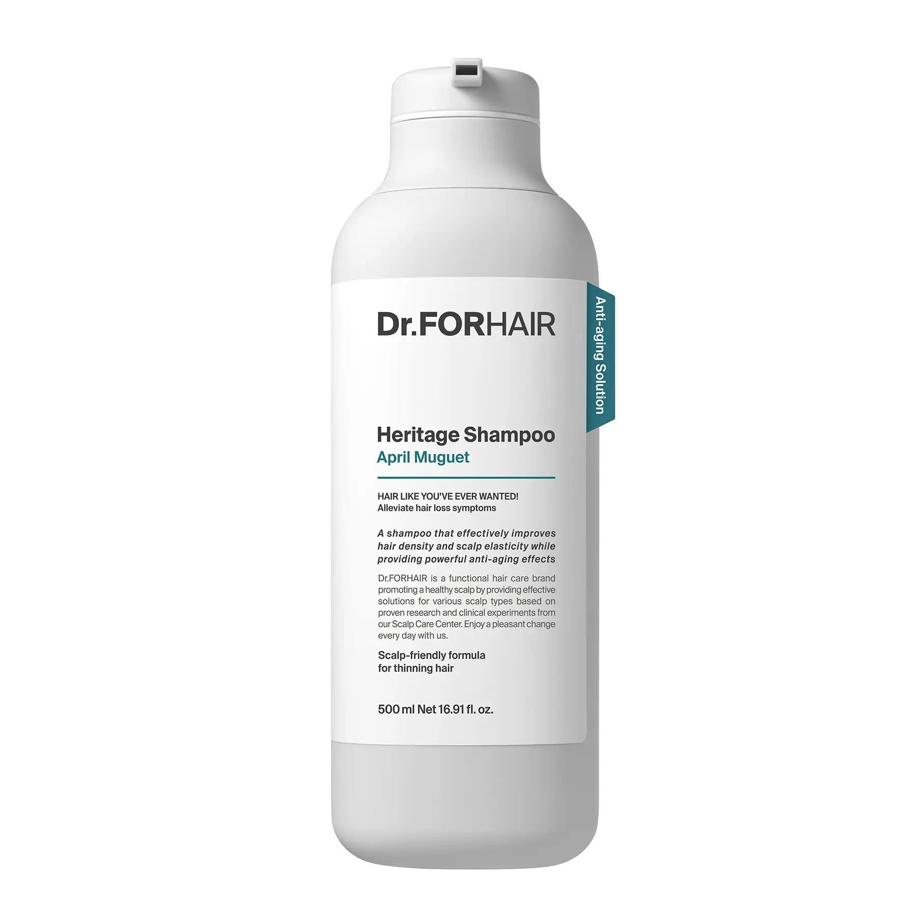 Шампунь для ослабленной кожи головы и тонких волос Dr.FORHAIR Heritage Shampoo April Muguet антивозрастной 500 мл