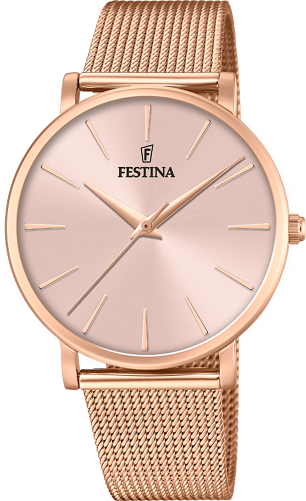 Наручные часы женские Festina F20477/1 Boyfriend со стальным корпусом WR 30 м и розовым циферблатом