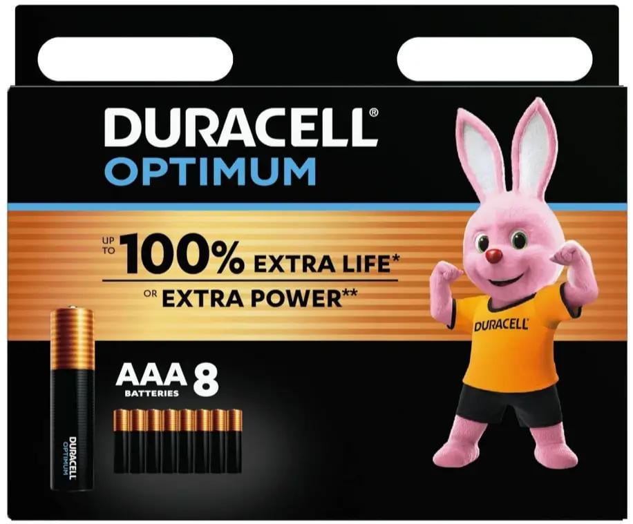 Батарейка алкалінова DURACELL OPTIMUM LR03/AAA 8 шт. (5000394178359-E3)