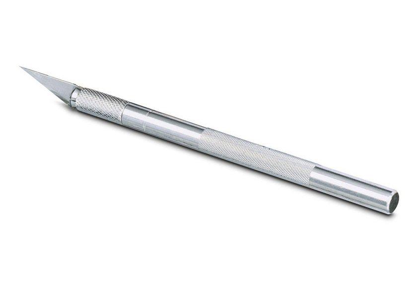 Макетный нож со сменными лезвиями металлический Серебристый (1210204211)
