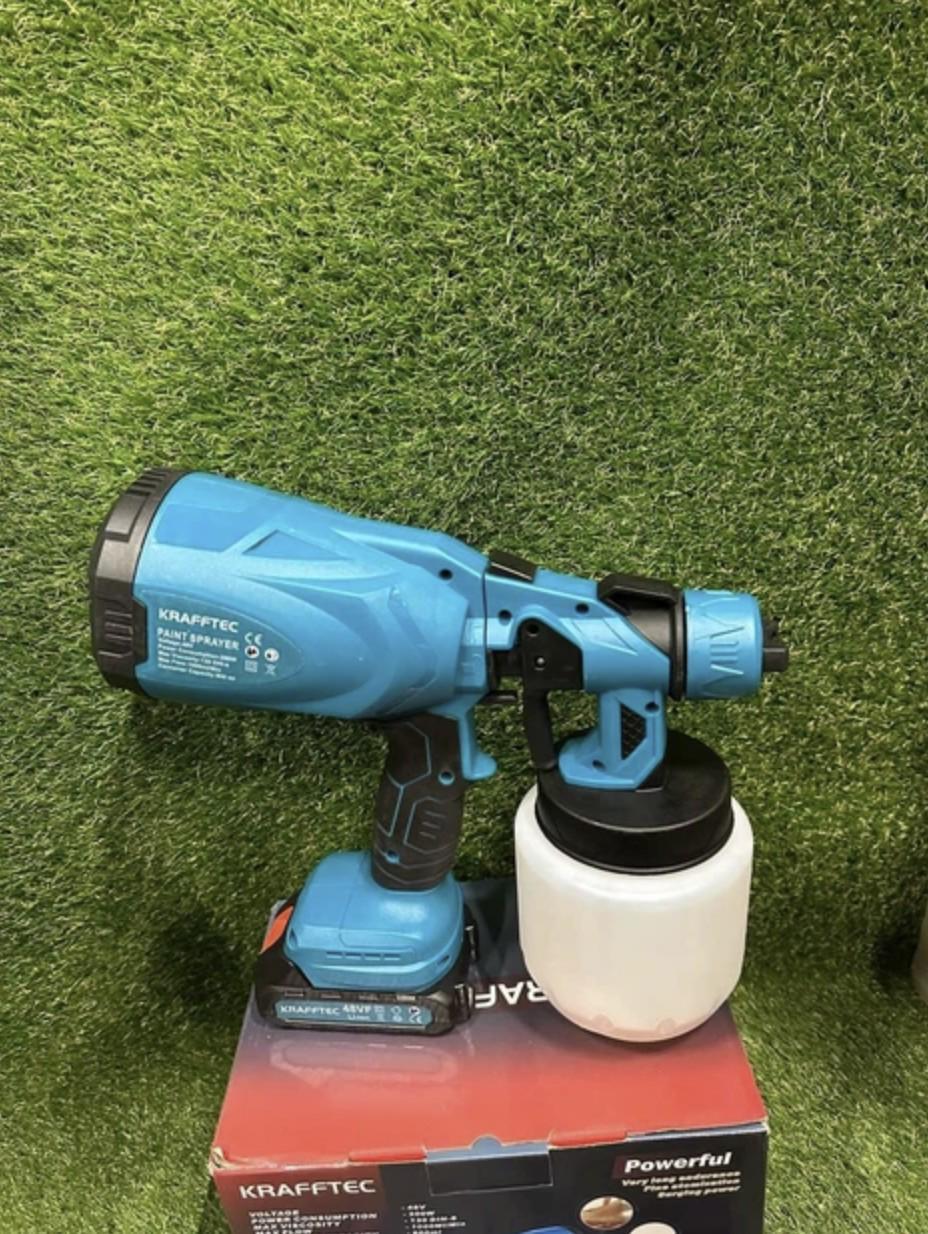 Фарбопульт KRAFFTEC K-48Pro 48 В 800 мл с 2 аккумуляторами Синий (456Pro) Фарбопульт KRAFFTEC K-48Pro 48 В 800 мл с 2 аккумуляторами Синий (456Pro)
