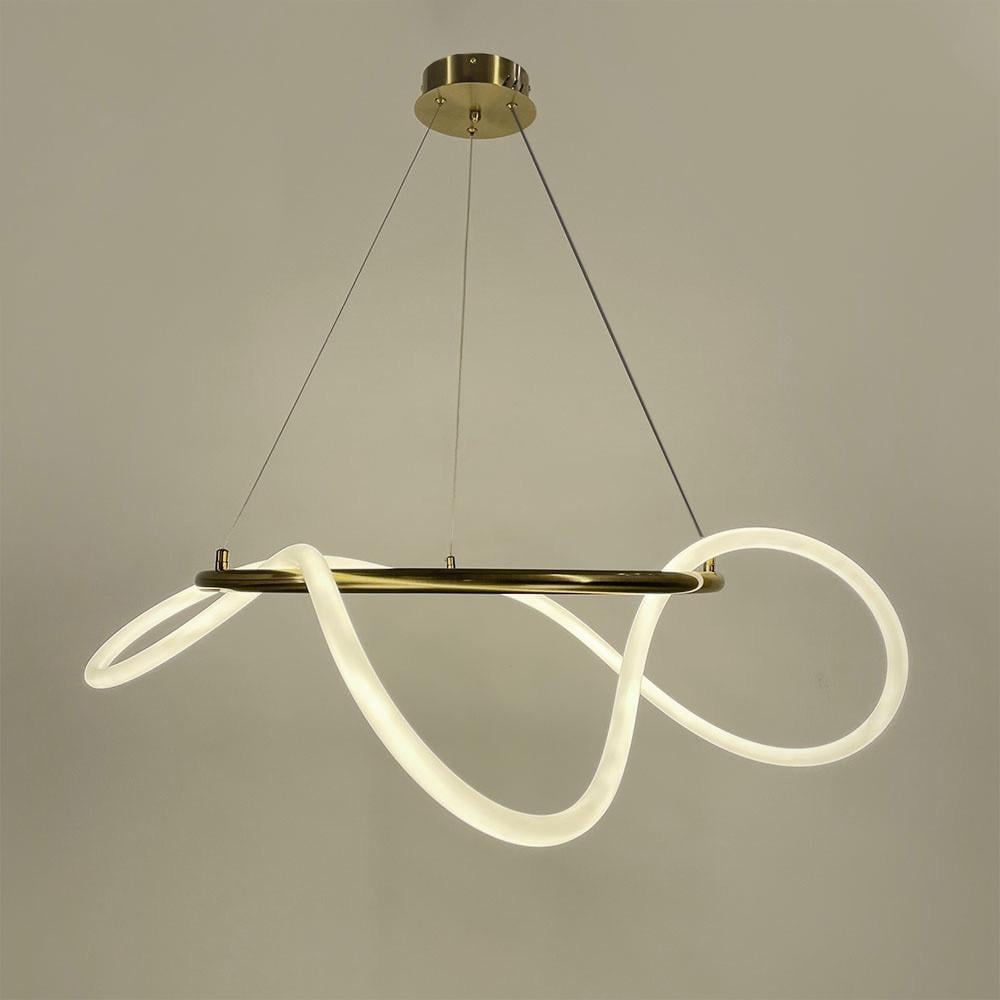 Люстра кільцева з гнучкою Led стрічкою d 85 см кільце 60 см Латунь (y 410-600 ab) - фото 1 Люстра кільцева з гнучкою Led стрічкою d 85 см кільце 60 см Латунь (y 410-600 ab) - фото 1