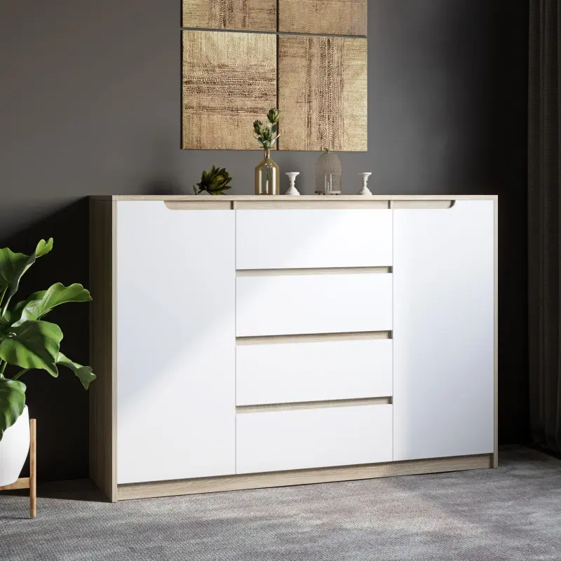 Комод Еверест Микс-3 Дуб сонома/Белый (26813158) - фото 2 Комод Еверест Микс-3 Дуб сонома/Белый (26813158) - фото 2