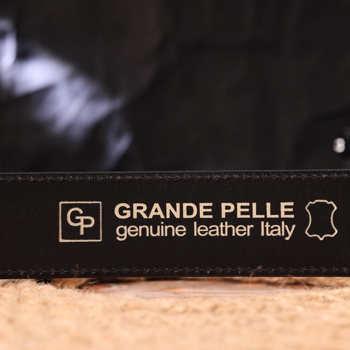 Ремінь чоловічий GRANDE PELLE Leather Belt 21463 Чорний - фото 7