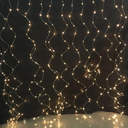Гирлянда-штора светодиодная UKC Лучи росы USB 3х3 м Золотистый (3-6-9183)