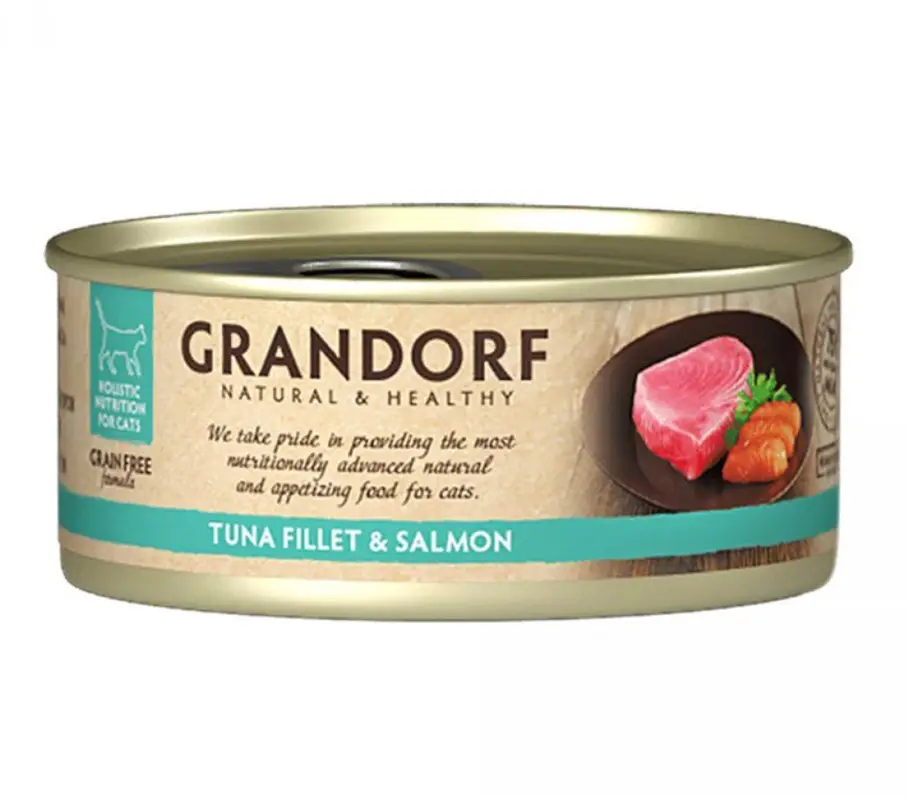 Корм влажный для кошек Grandorf TUNA FILLET & SALMON филе тунца с лососем 70 г