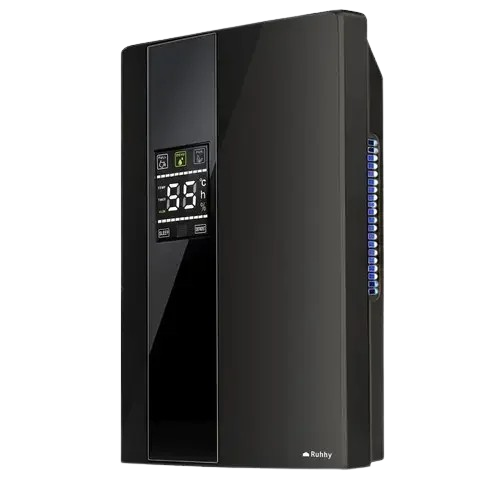 Осушитель воздуха Ruhhy 650 мл/сутки Пельтье гигростат UV/TiO2 пульт ДК Черный (26626)
