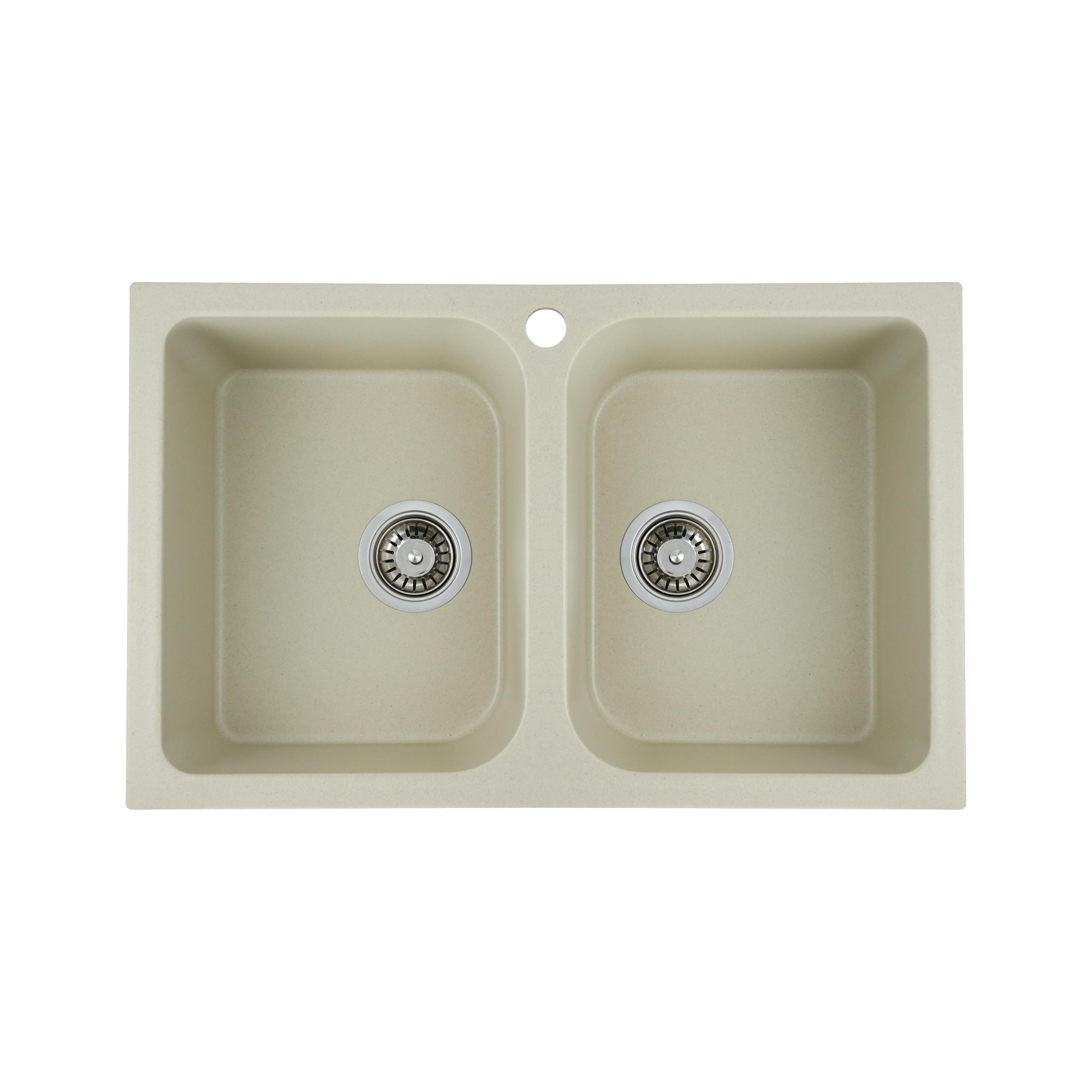 Мойка для кухни Platinum 7648W Twin гранит глянец Айвори