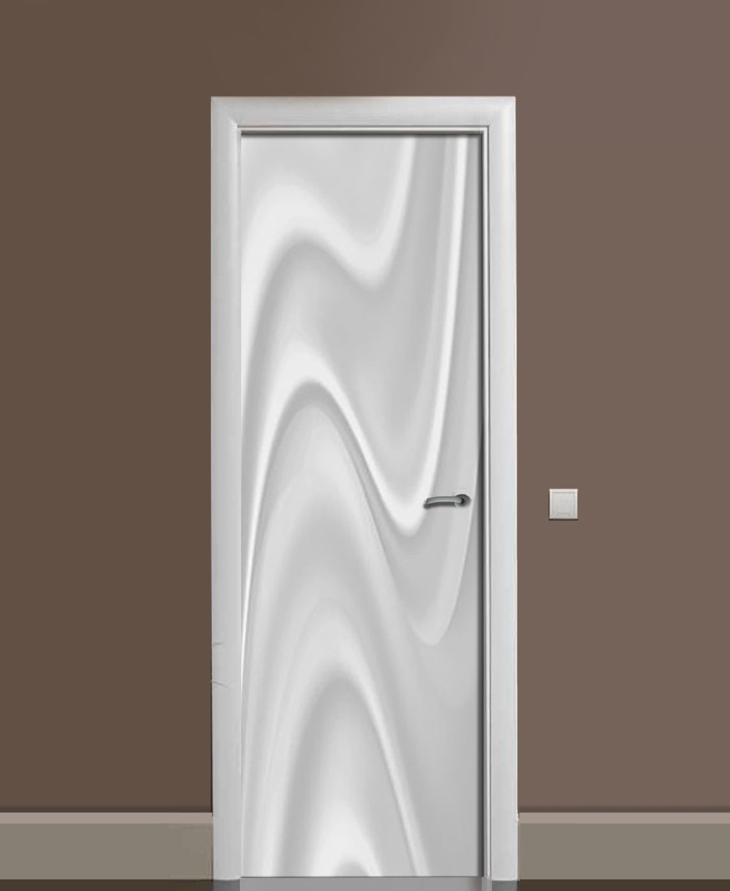 Наклейка 3D на двери Zatarga Белые разводы 650х2000 мм (1323460753)