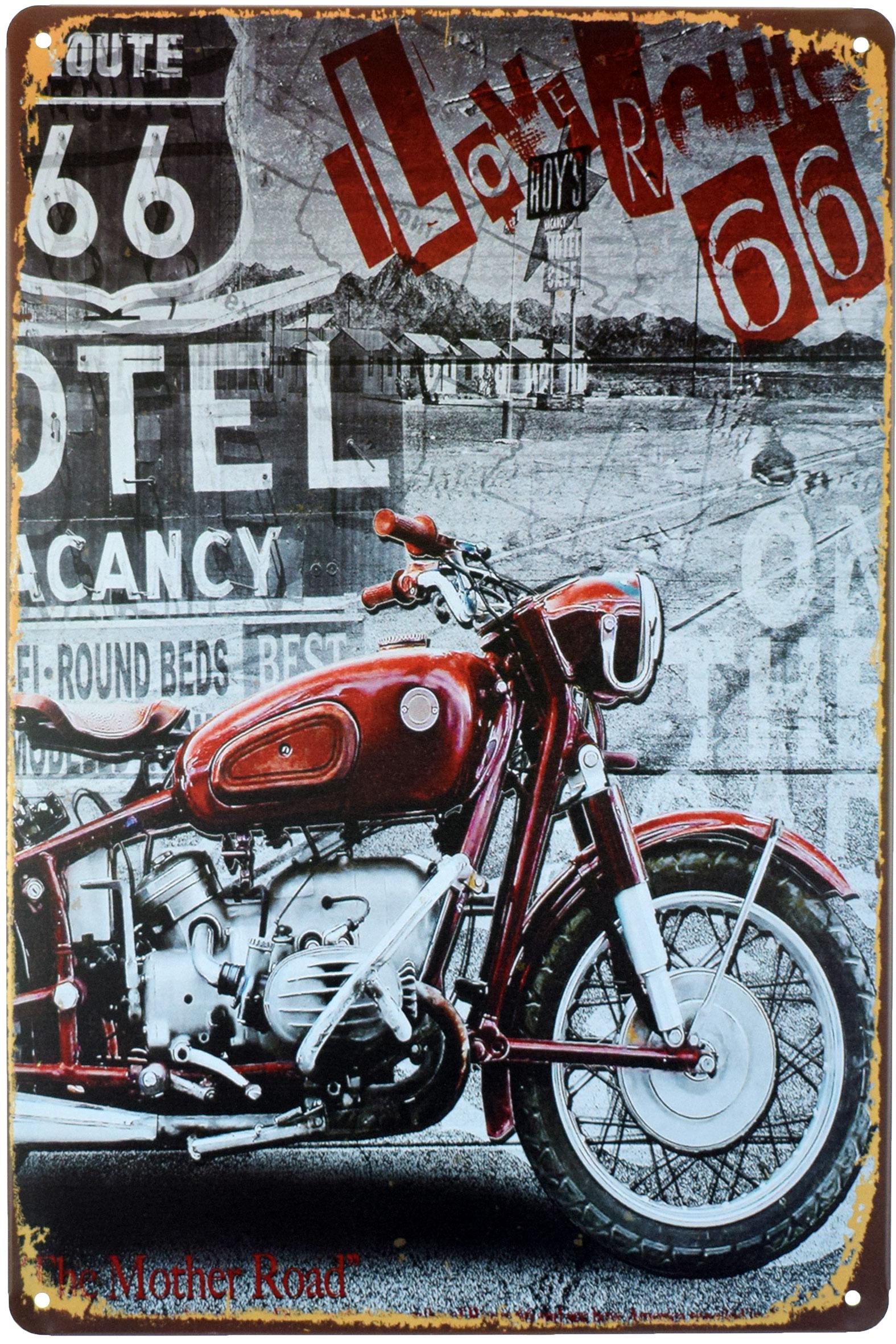Табличка металлическая Мать Дорог Трасса 66/Mother Road Route 66 20x30 см