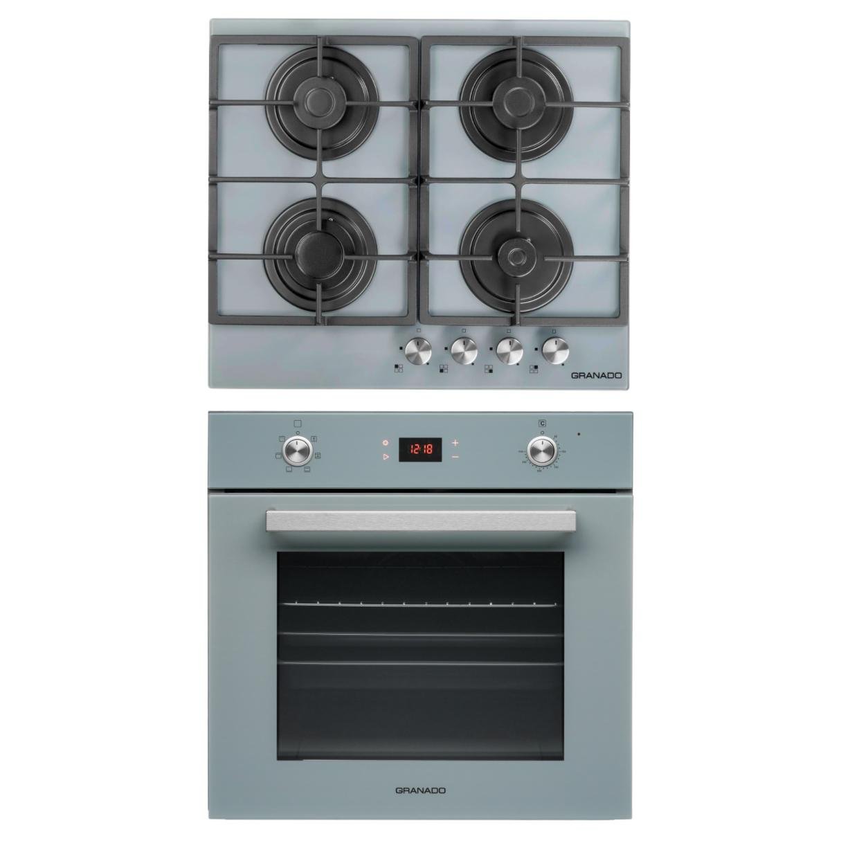 Комплект Granado духова шафа електрична GEO 62-1310 Grafito та варильна поверхня газова GGH 62-104 Grafito glass