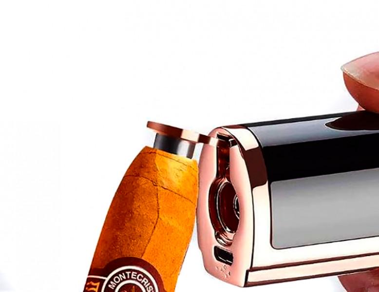 Запальничка турбо електронна газова Lighter з 3 форсунками для сигар (62256) - фото 4