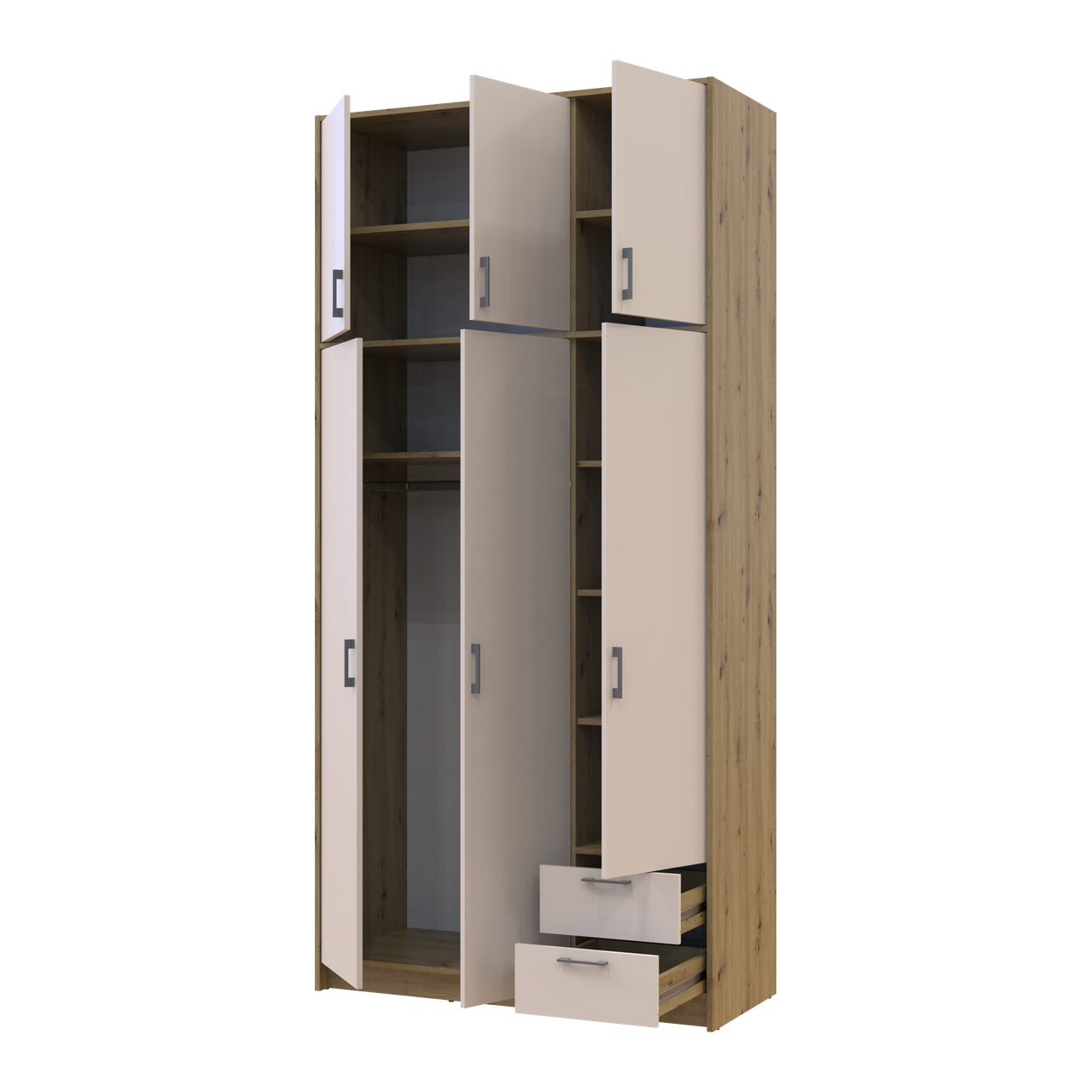 Антресоль висока Doros Ронді 3 ДСП 121х52х65 см Дуб Артізан/Кашемір (41516183) - фото 6 Антресоль висока Doros Ронді 3 ДСП 121х52х65 см Дуб Артізан/Кашемір (41516183) - фото 6