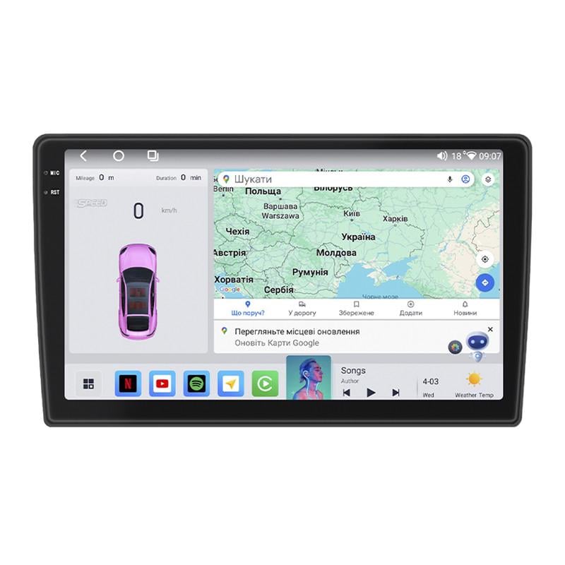 Автомагнитола штатная Lesko для Renault KWID 2015-4/64 QLED CarPlay 4G Wi-Fi GPS Prime 9" (27282109)