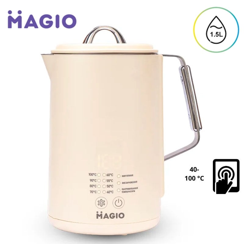 Електрочайник Magio MG-516 з регулювання температури 1,5 л 1500W (26202743) - фото 3 Електрочайник Magio MG-516 з регулювання температури 1,5 л 1500W (26202743) - фото 3