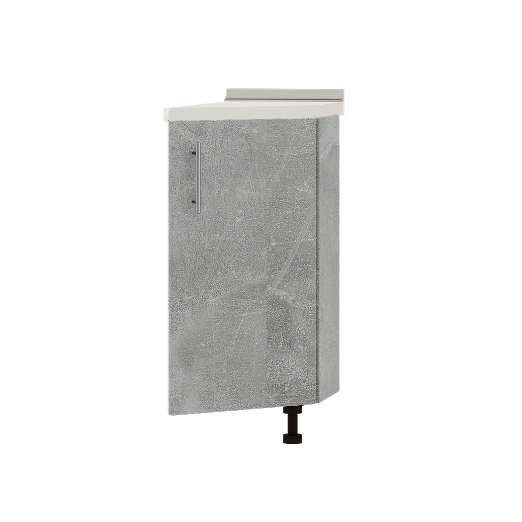 Шкаф нижний Эверест Оптима модуль угловое окончание Низ Н97-300 30х55х85 см Бетон/Белый (01648)