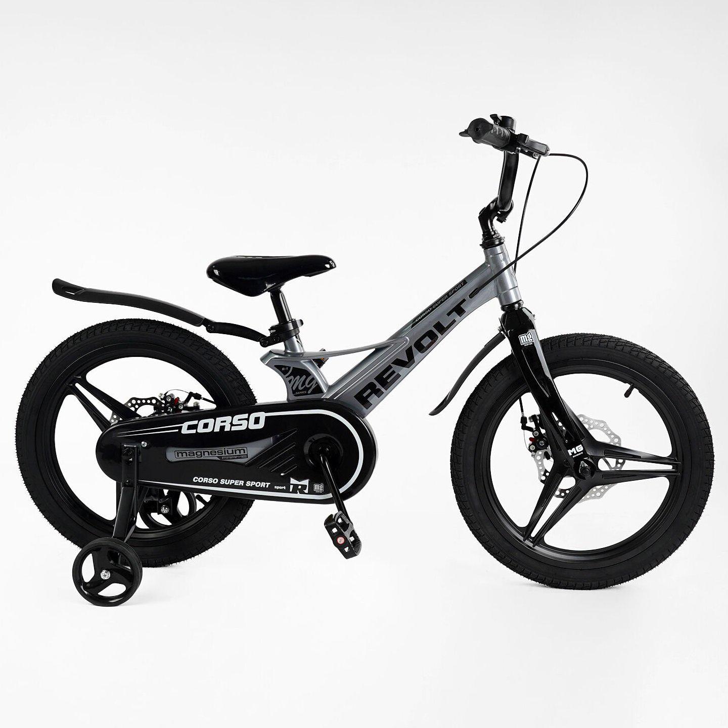 Велосипед двухколесный Corso Revolt 18" детский магниевый Серый - фото 2 Велосипед двухколесный Corso Revolt 18" детский магниевый Серый - фото 2