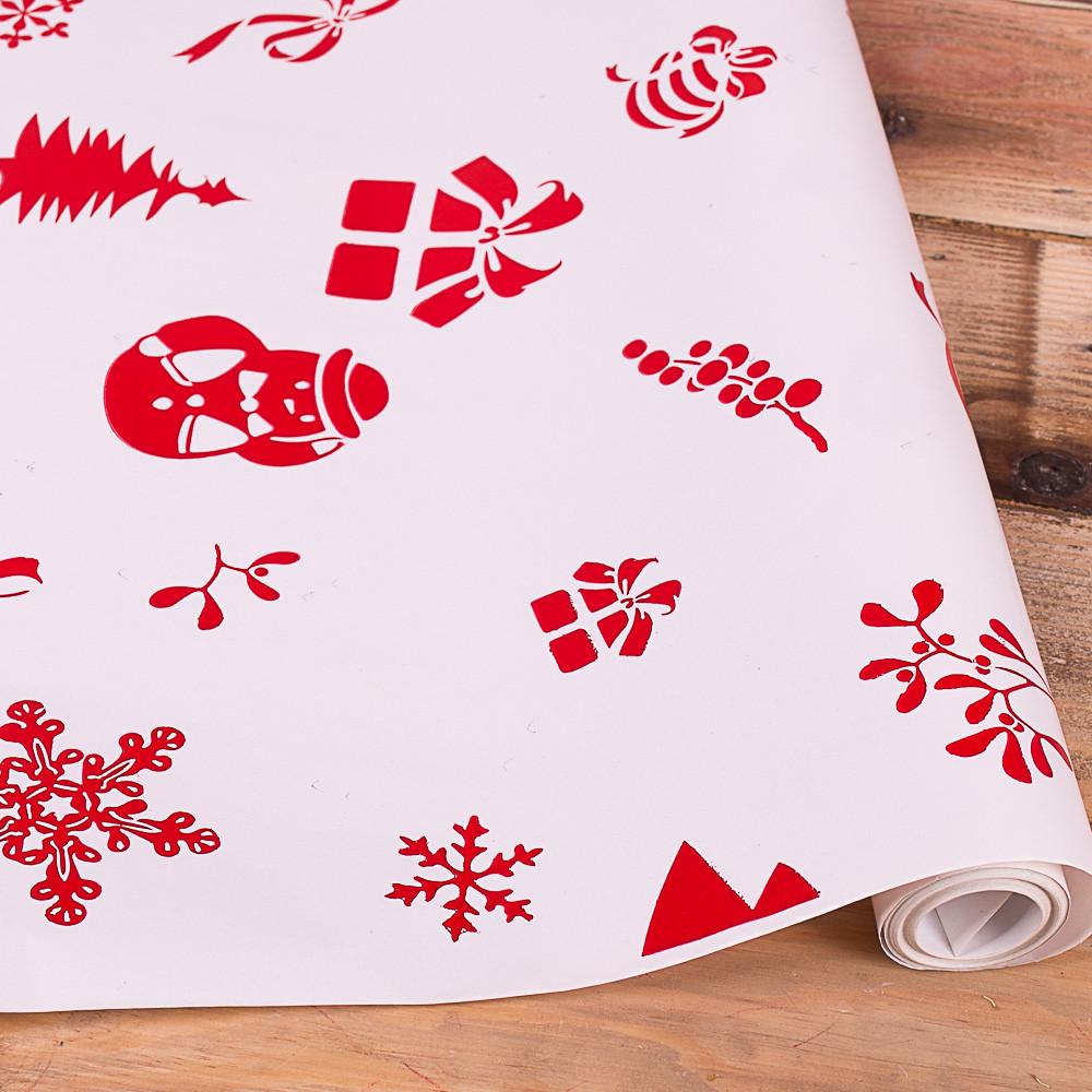 Бумага новогодняя Рисунок 10 м Красный (3832-129)