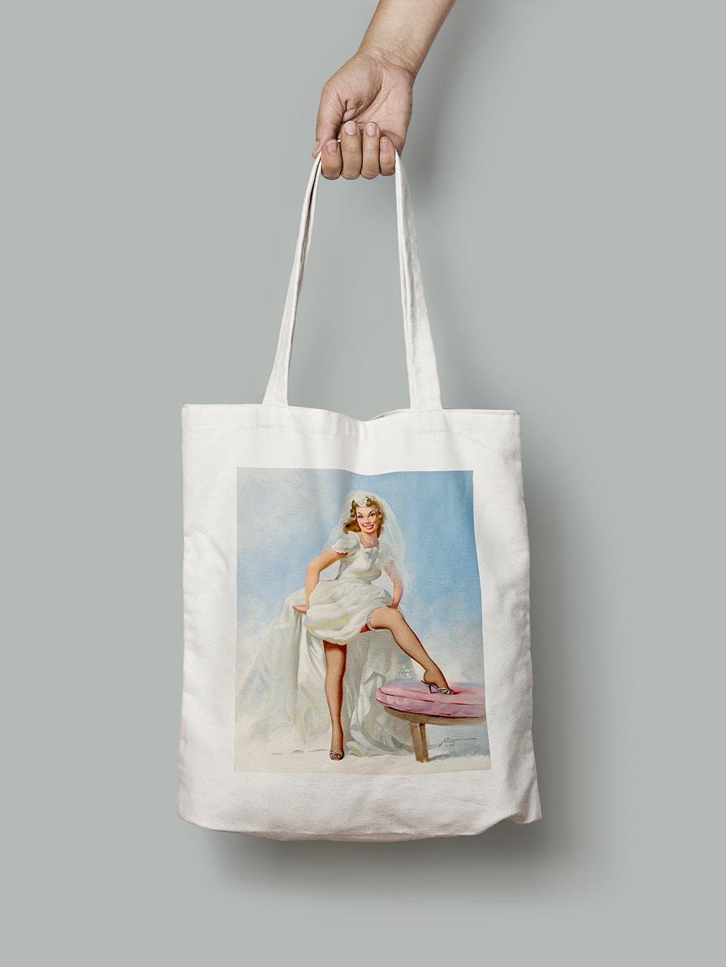 Эко-сумка Невеста и подвязка. Дональд Раст шопер (pin_up1740036_Bag)