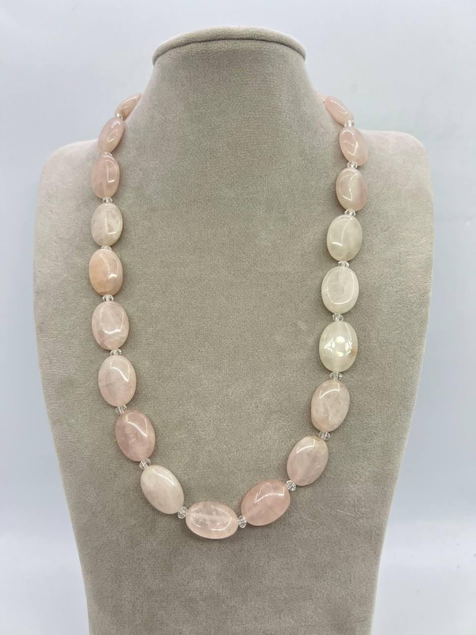 Бусы кварц 44 см Розовый (11834)