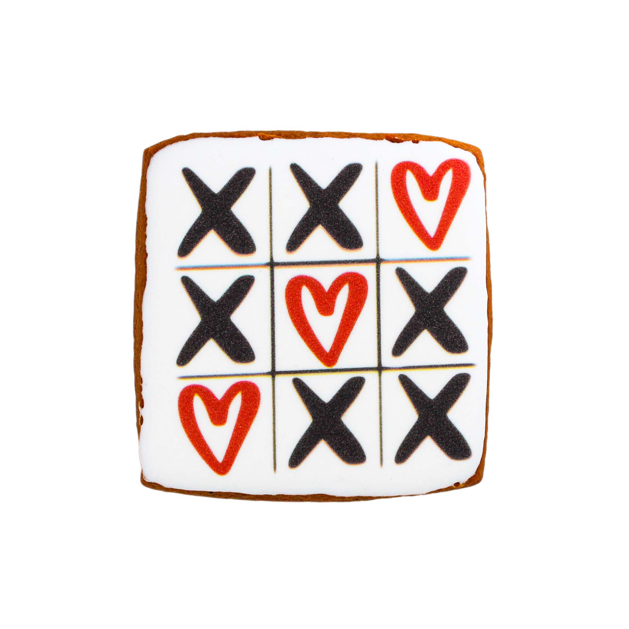 Пряник с принтом Крафт Пряник День святого Валентина "Крестики-сердечки" 45г