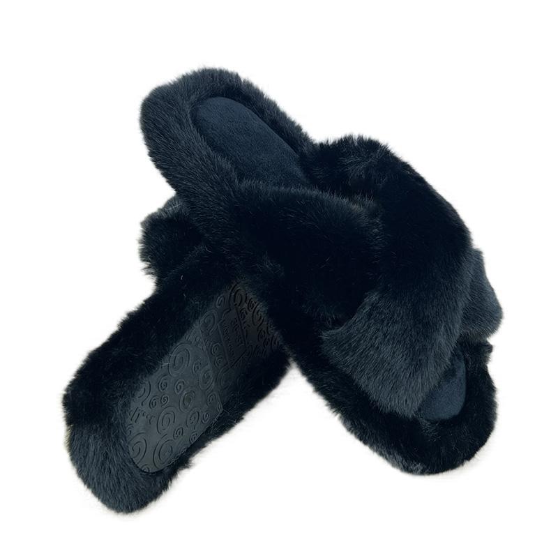 Домашние тапочки женские меховые SANLINE 7475-1 p. 40 25,5-26 см Черный (66774572)