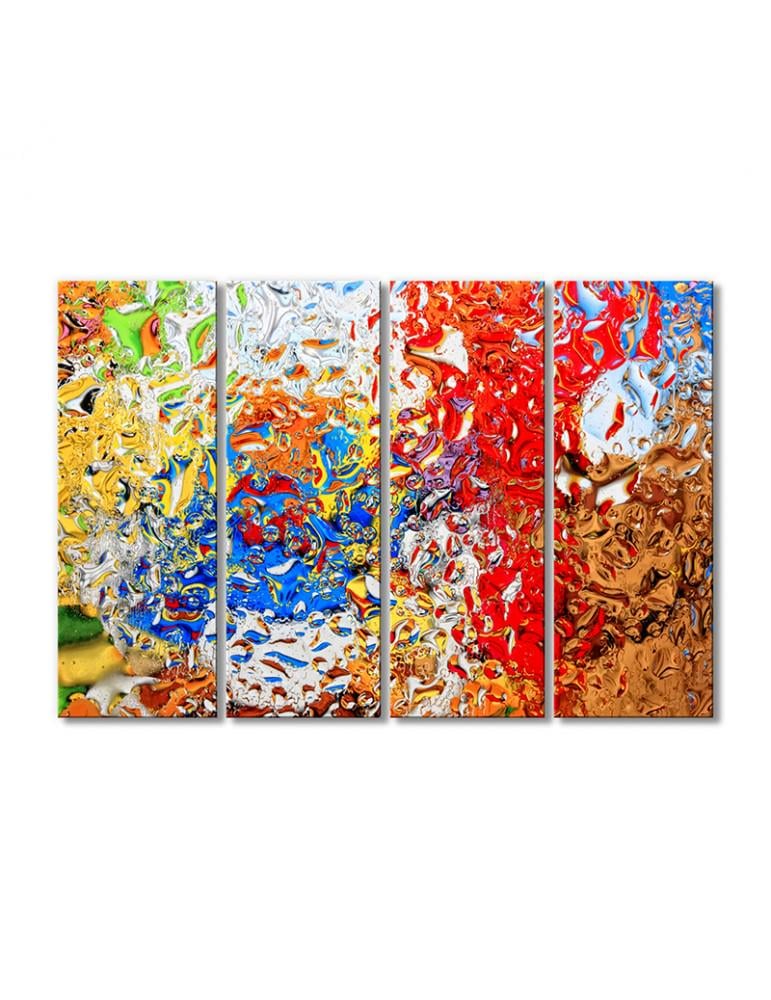 Картина модульная Радужная мозаика мокрого стекла 4 модуля 90x135 см (Abstrakciya1129041)