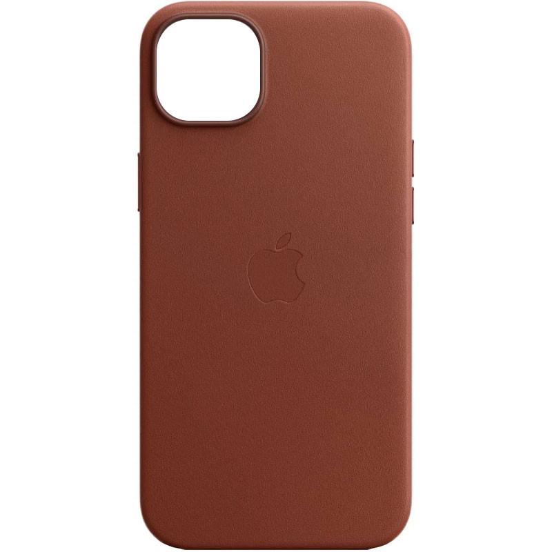 Противоударный кожаный чехол Leather Case (AAA) with MagSafe and Animation для Apple iPhone 12 Pro Max (6.7") Saddle Brown
