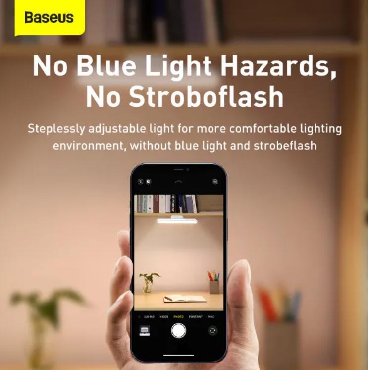 Настільна лампа BASEUS Magnetic Stepless Dimming PRO Charging Desk Lamp з вбудованим акумулятором 1800 mAh 5W Білий (DGXC-02) - фото 12