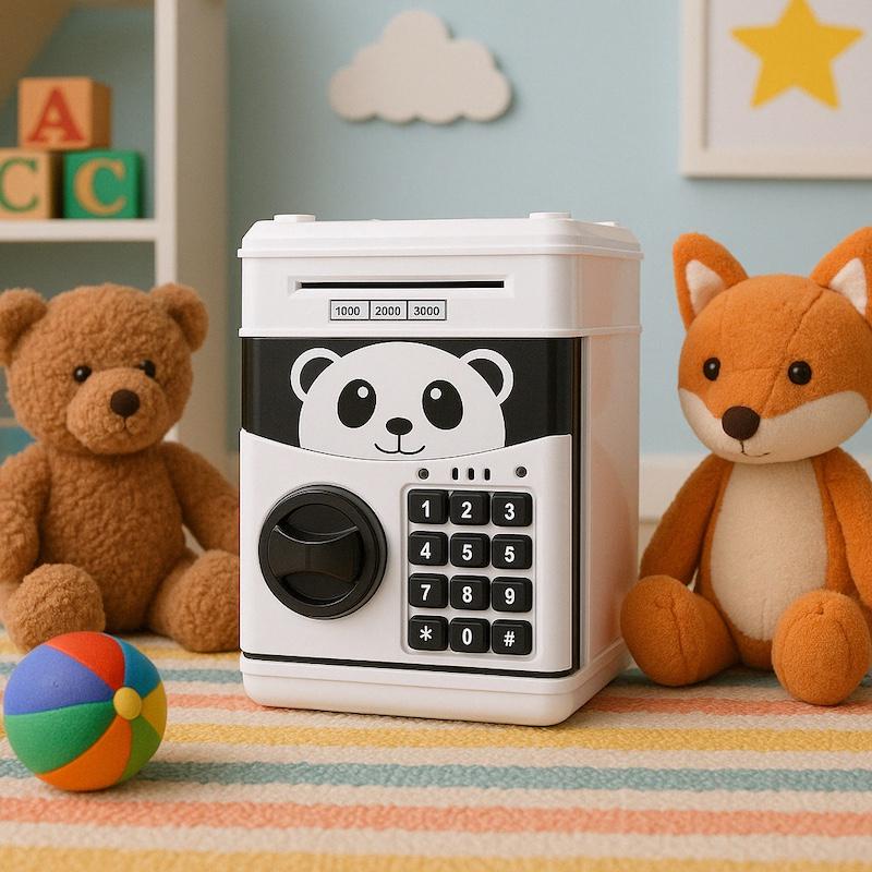 Скарбничка сейф Panda дитяча з кодовим замком та музикою White - фото 3 Скарбничка сейф Panda дитяча з кодовим замком та музикою White - фото 3